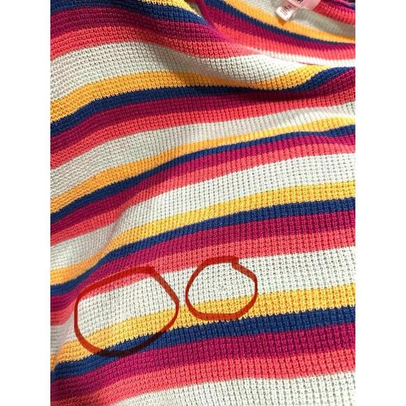 BP Womens Pullover Sweater  Multicolor Stripe Long Sleeve Lightweight Medium - Picture 14 of 15